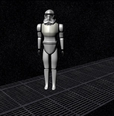 Der Stormtrooper mit Textur, gerendert in Maya 2008